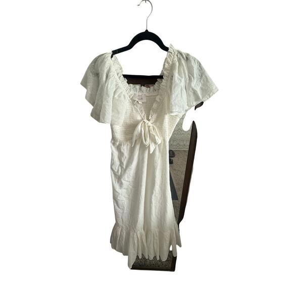 Cleobella Ashlyn Organic Cotton Dobby Midi Dress - White - Medium - Picture 4 of 6